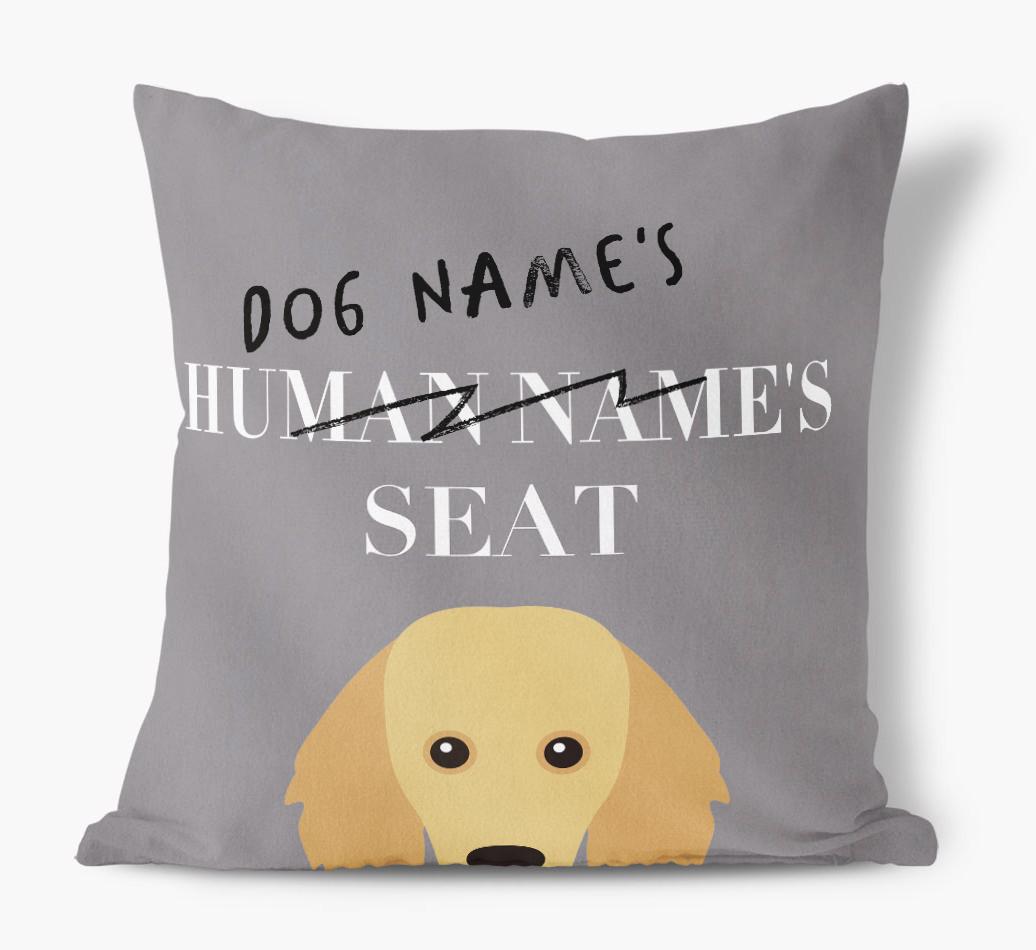 Human's Seat: Personalized {breedFullName} Canvas Pillow