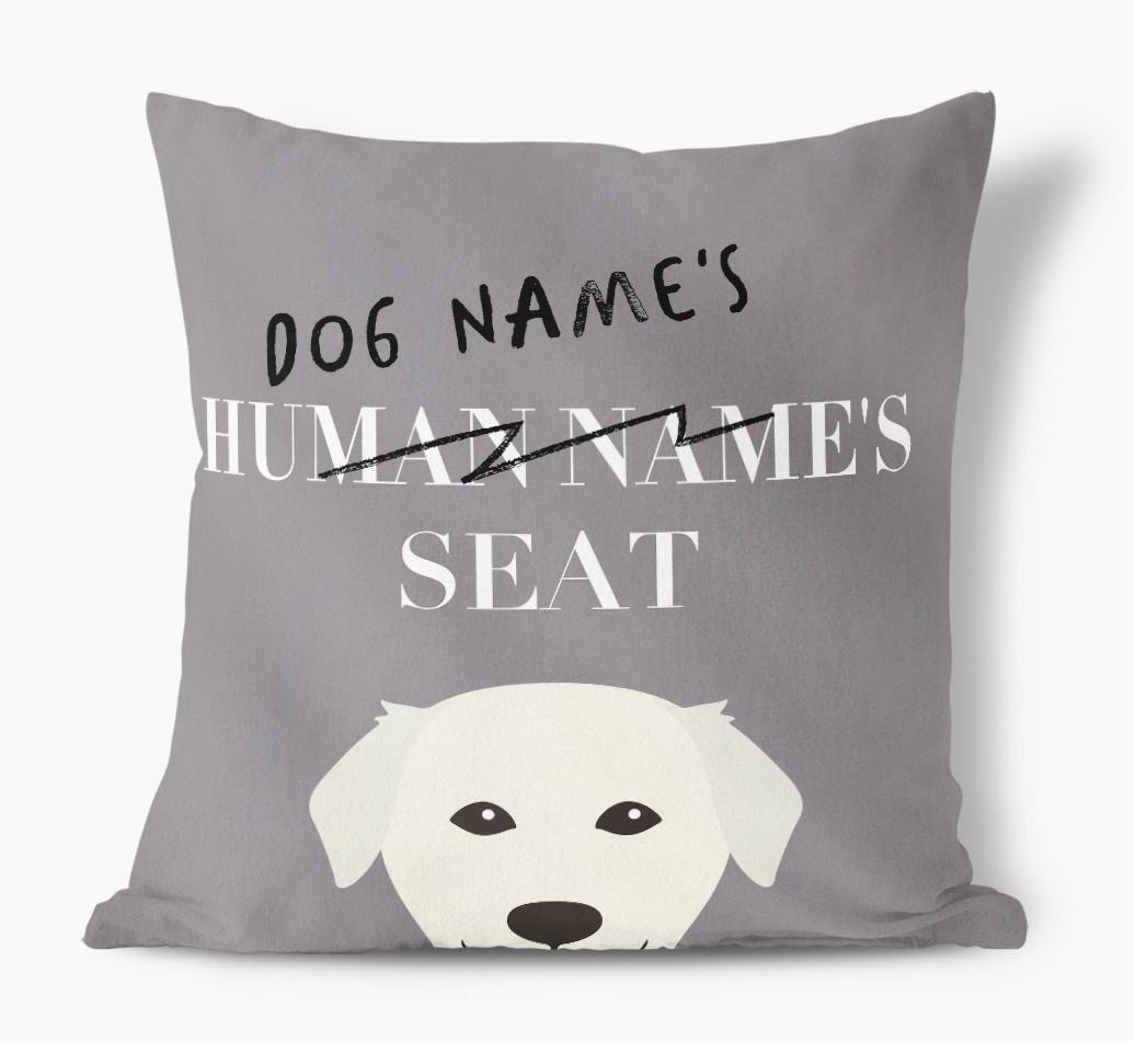 Human's Seat: Personalized {breedFullName} Canvas Pillow