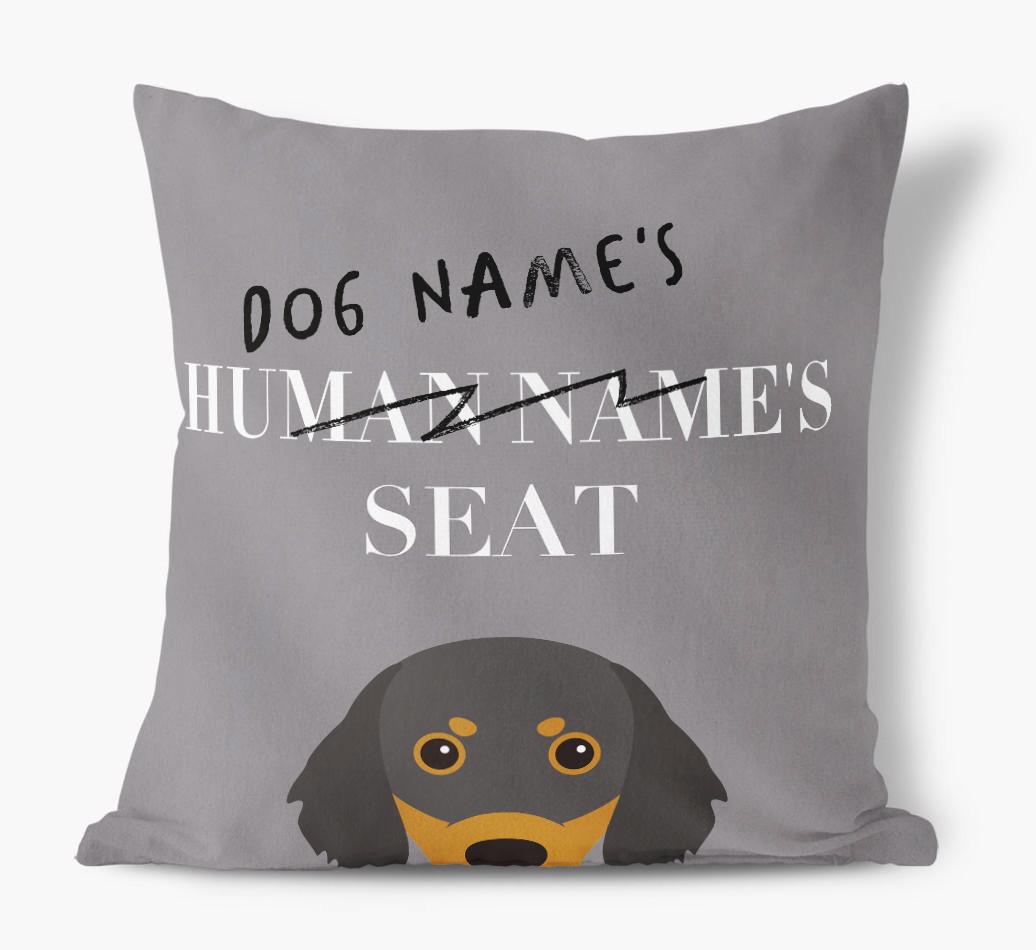 Human's Seat: Personalized {breedFullName} Canvas Pillow