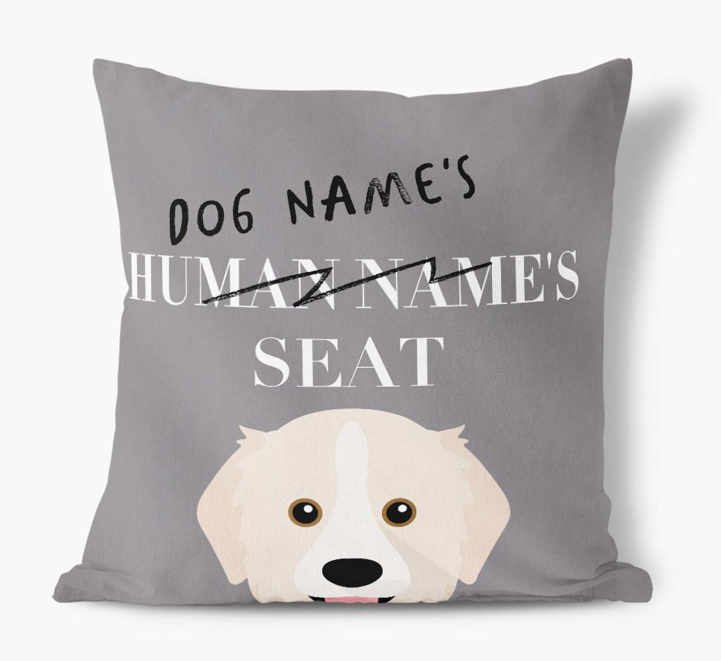 Human's Seat: Personalized {breedFullName} Canvas Pillow