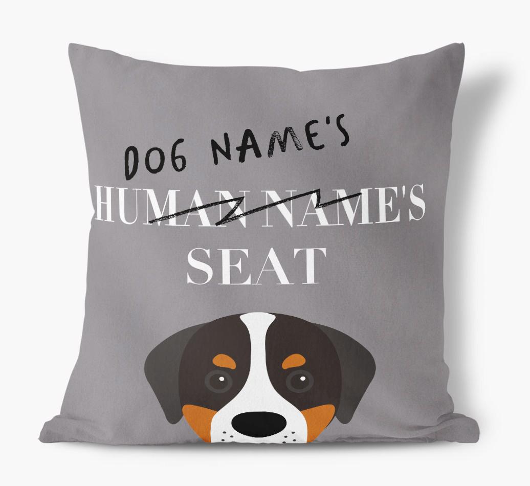 Human's Seat: Personalized {breedFullName} Canvas Pillow