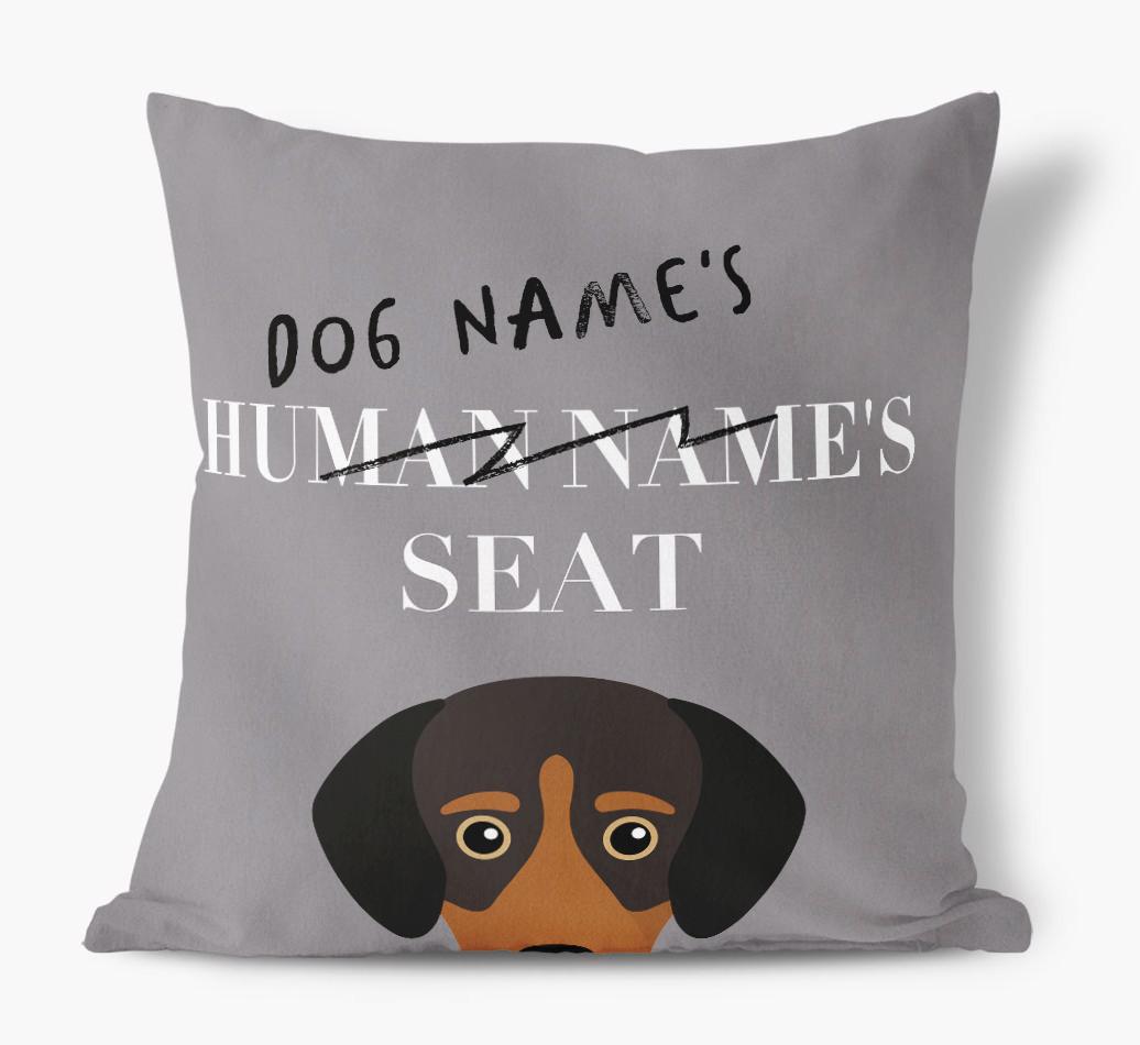 Human's Seat: Personalized {breedFullName} Canvas Pillow