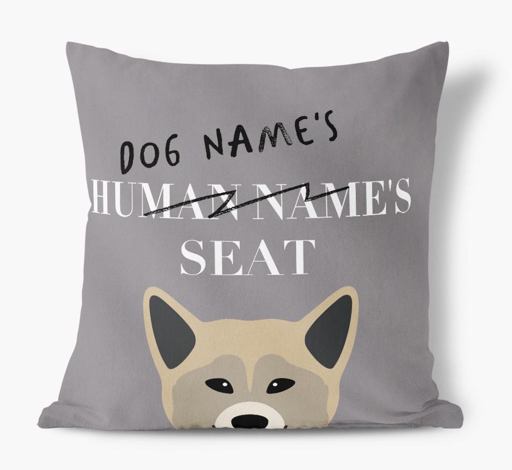 Human's Seat: Personalized {breedFullName} Canvas Pillow