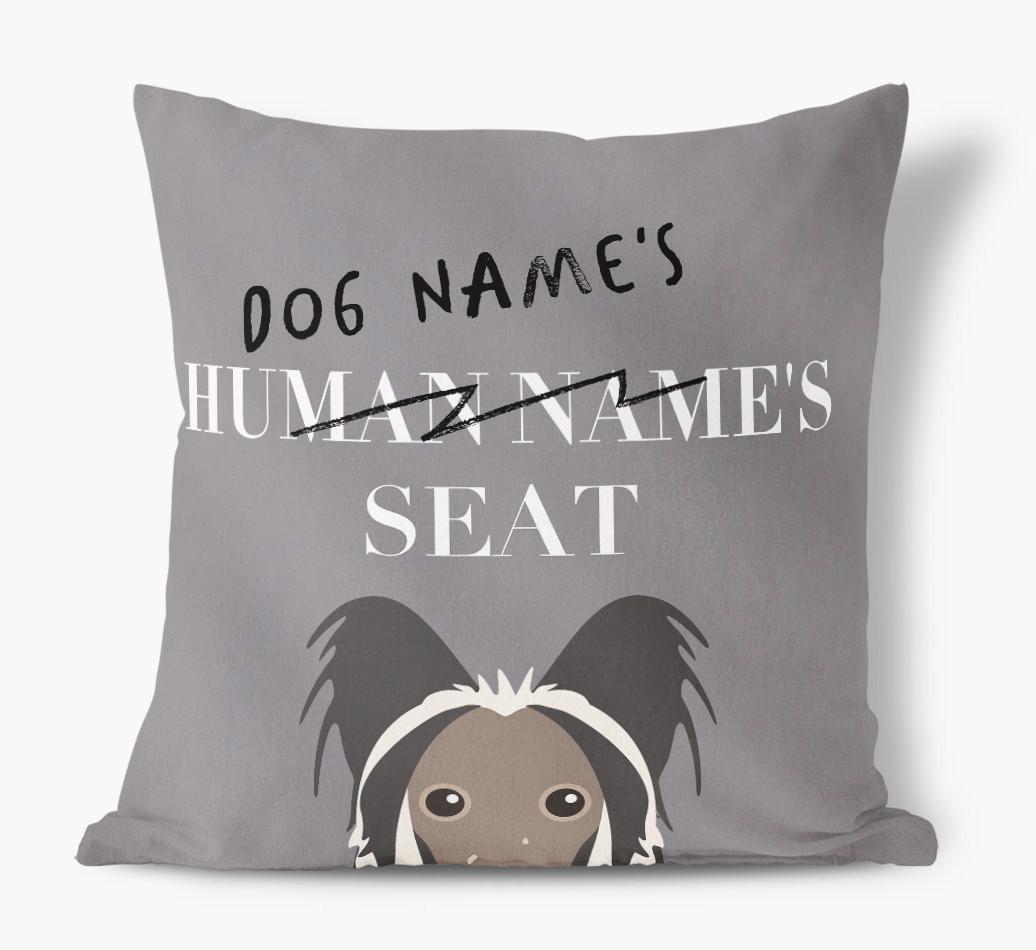 Human's Seat: Personalized {breedFullName} Canvas Pillow