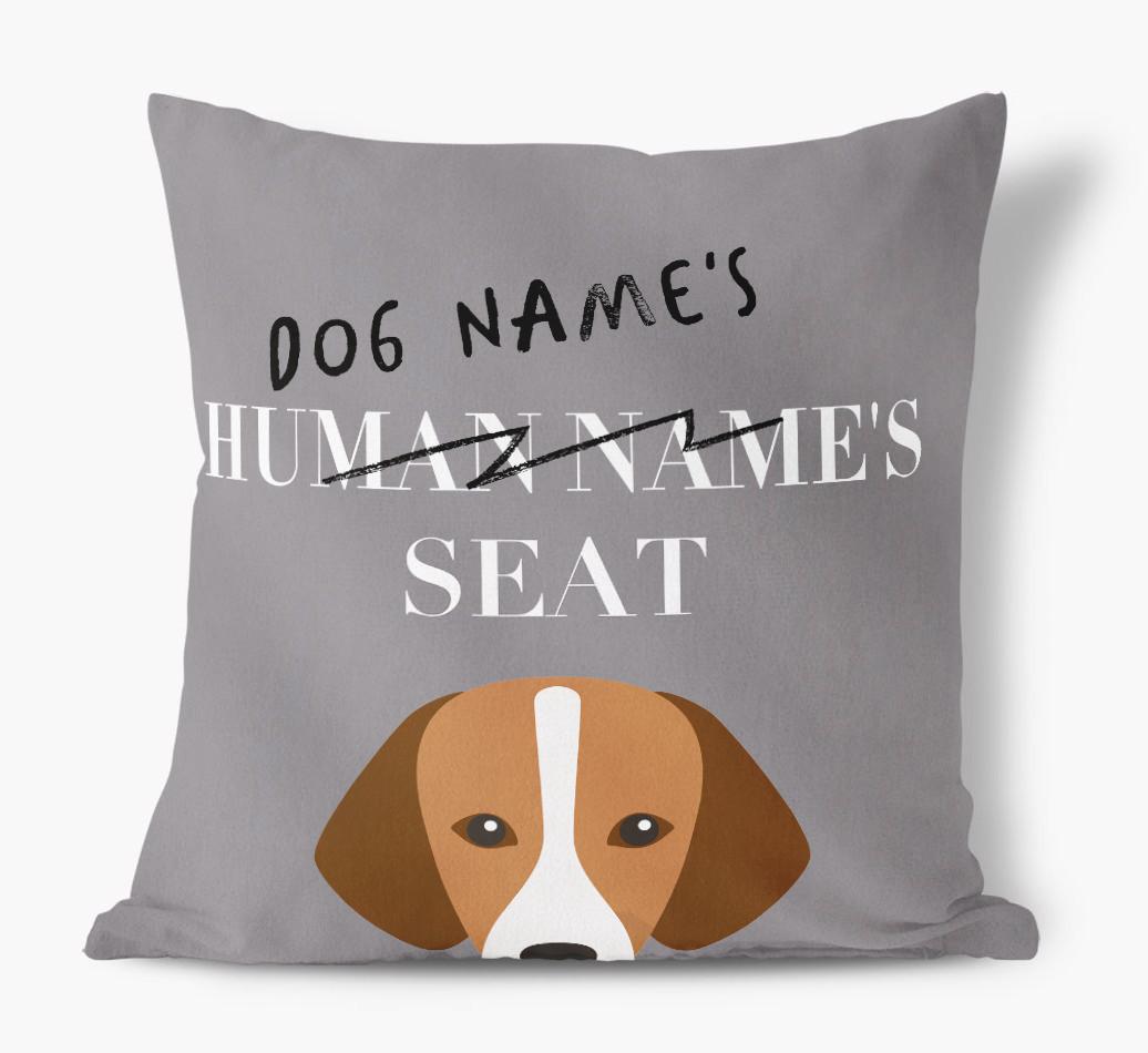 Human's Seat: Personalized {breedFullName} Canvas Pillow