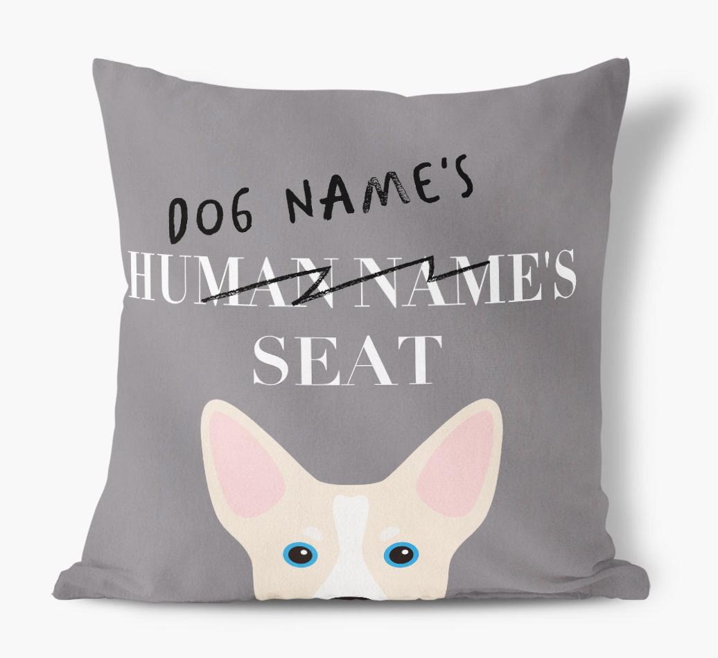 Human's Seat: Personalized {breedFullName} Canvas Pillow