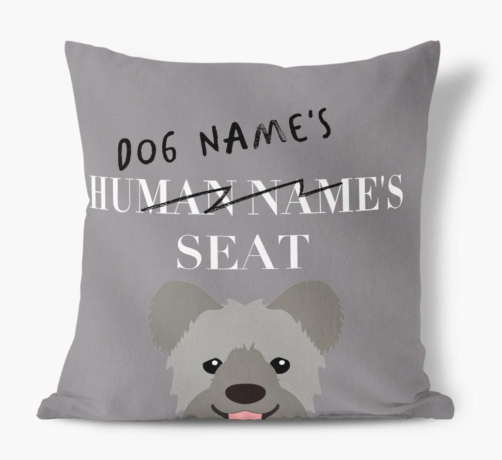 Human's Seat: Personalized {breedFullName} Canvas Pillow