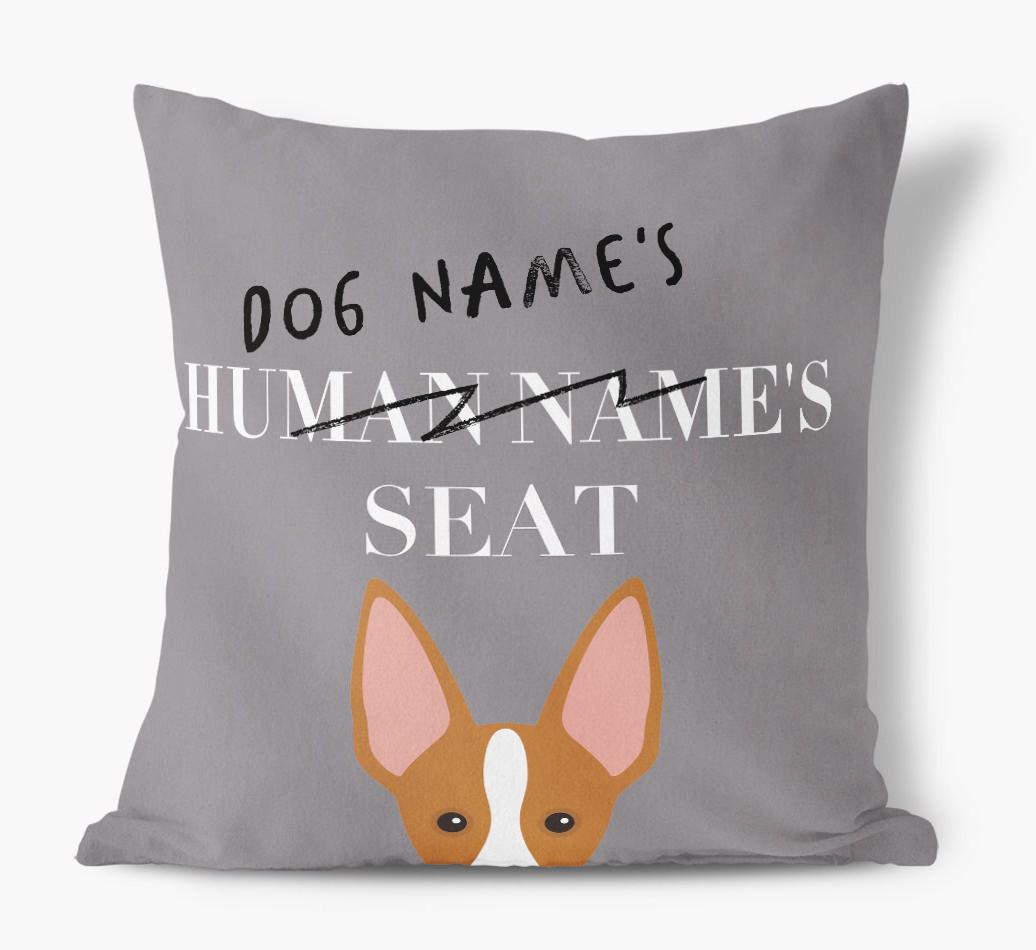 Human's Seat: Personalized {breedFullName} Canvas Pillow