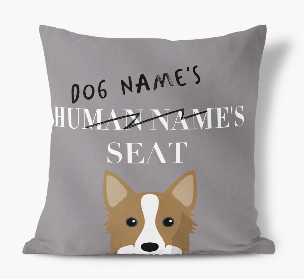Human's Seat: Personalized {breedFullName} Canvas Pillow