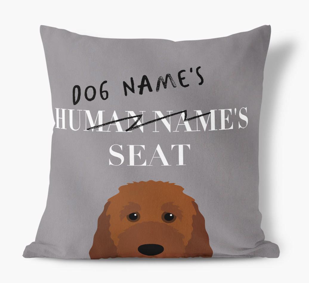 Human's Seat: Personalized {breedFullName} Canvas Pillow