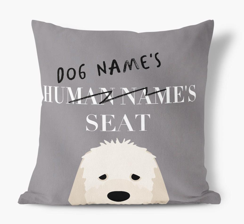 Human's Seat: Personalized {breedFullName} Canvas Pillow