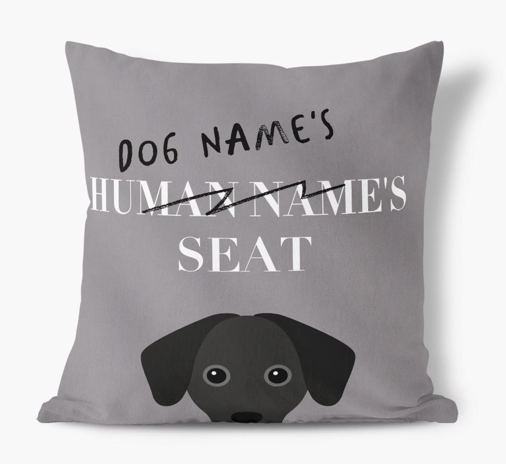 Human's Seat: Personalized {breedFullName} Canvas Pillow