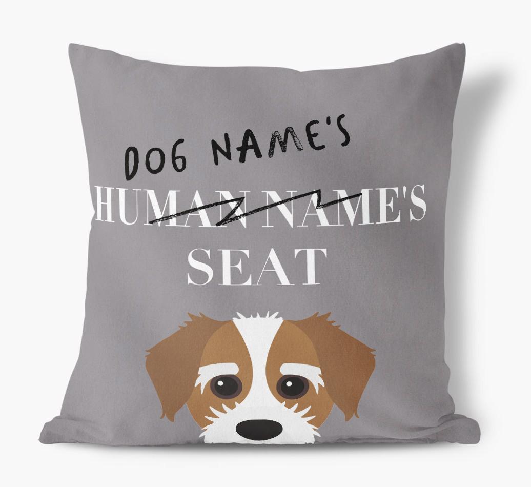 Human's Seat: Personalized {breedFullName} Canvas Pillow