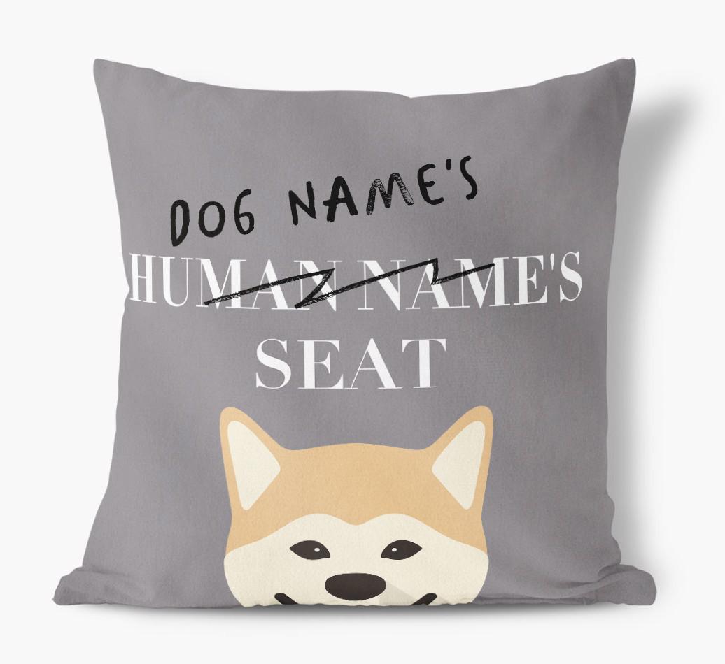 Human's Seat: Personalized {breedFullName} Canvas Pillow