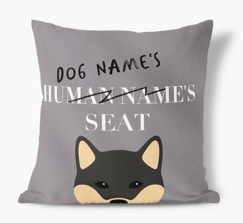 Human's Seat: Personalized {breedFullName} Canvas Pillow