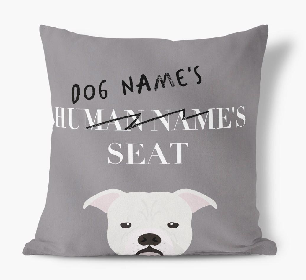 Human's Seat: Personalized {breedFullName} Canvas Pillow