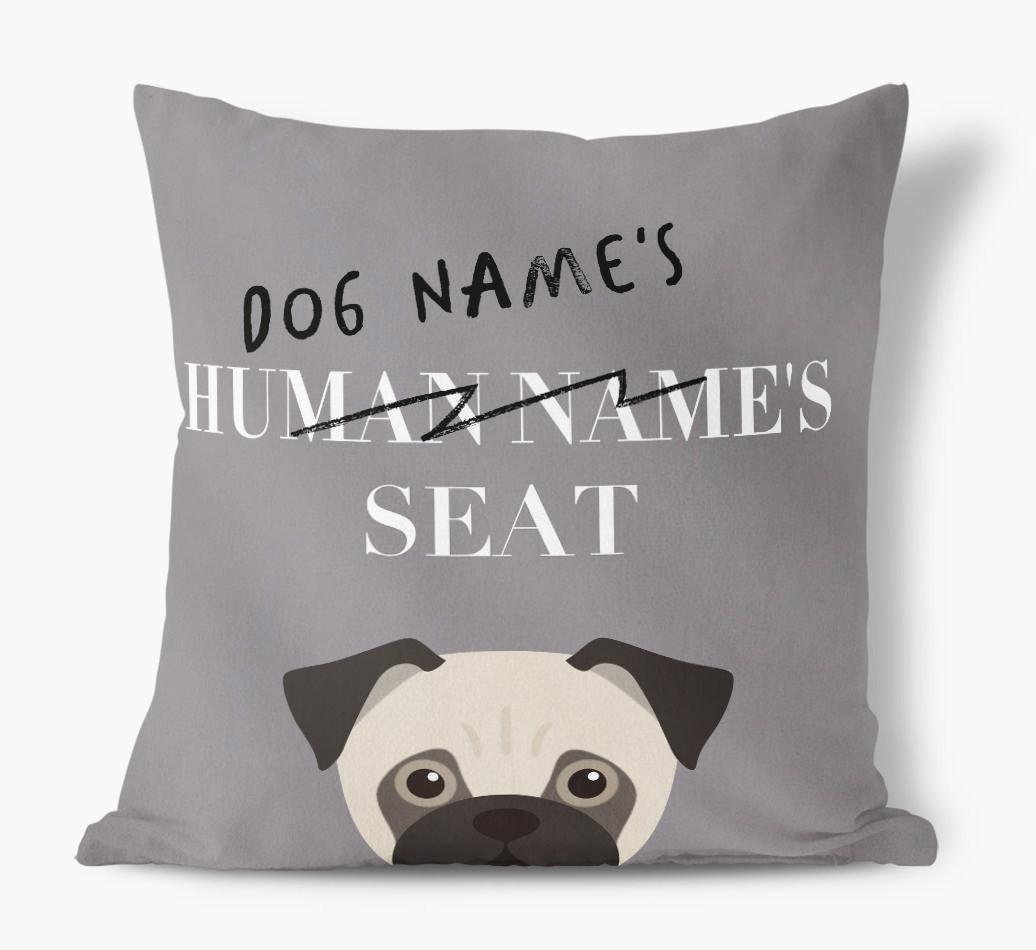 Human's Seat: Personalized {breedFullName} Canvas Pillow