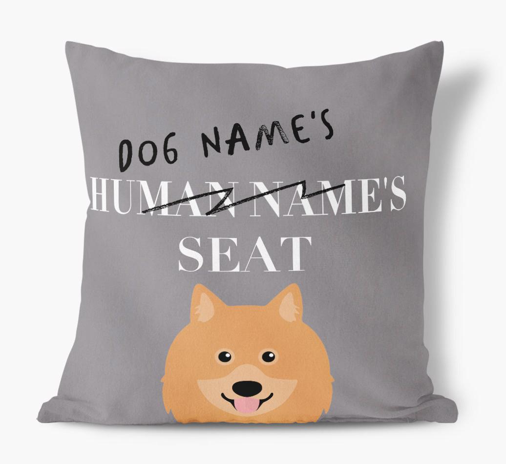 Human's Seat: Personalized {breedFullName} Canvas Pillow
