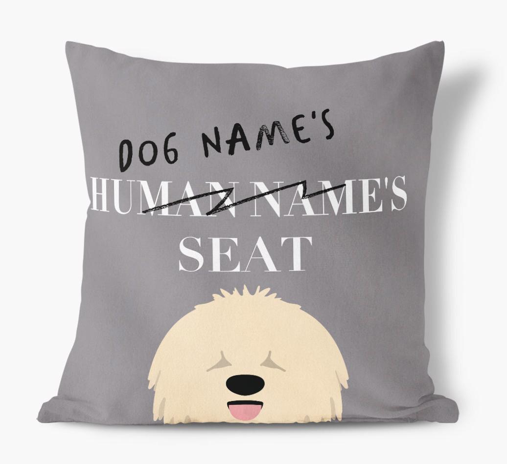 Human's Seat: Personalized {breedFullName} Canvas Pillow