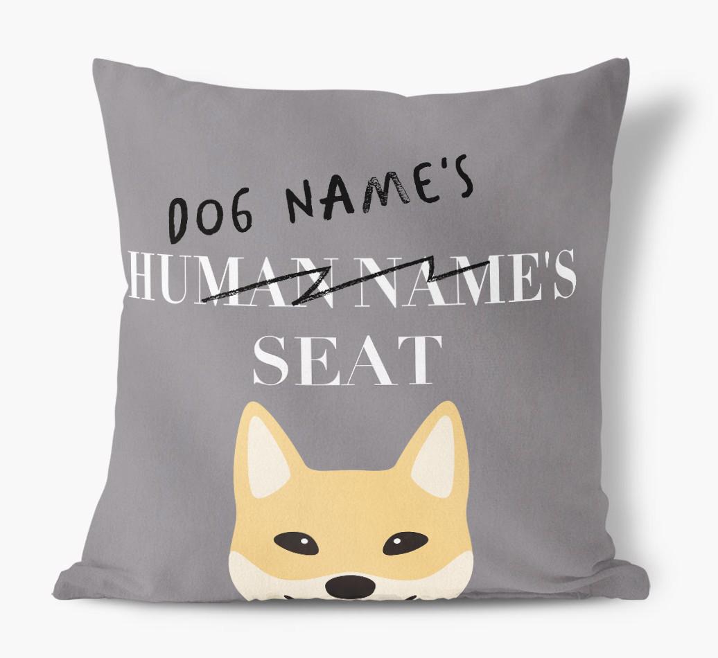 Human's Seat: Personalized {breedFullName} Canvas Pillow