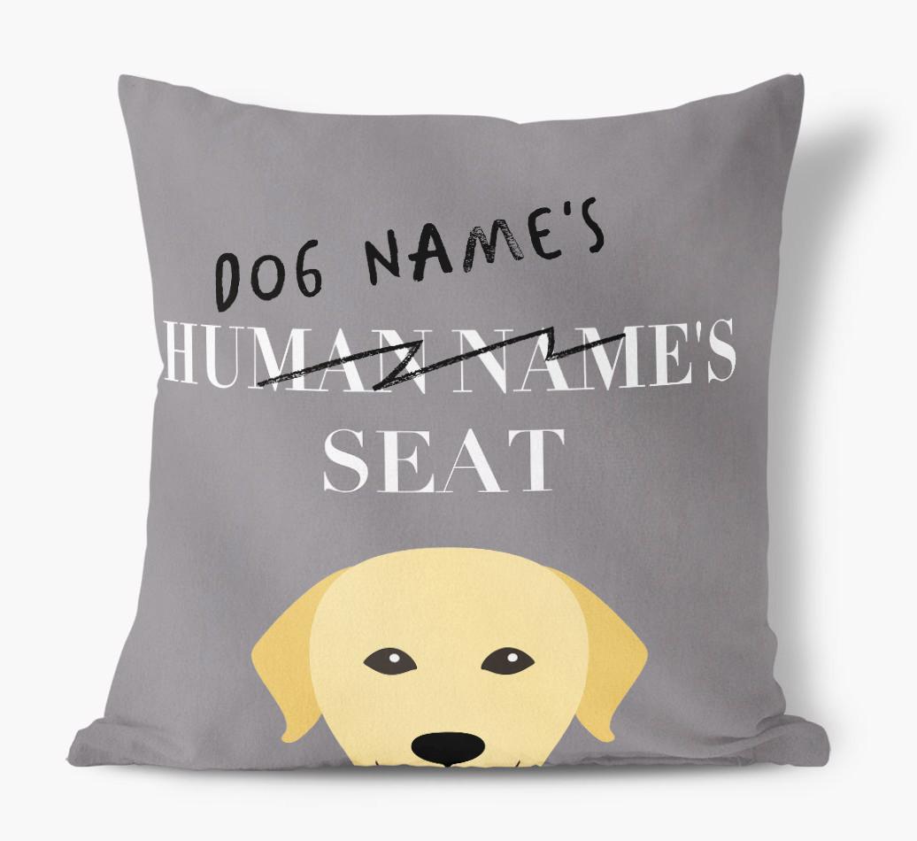 Human's Seat: Personalized {breedFullName} Canvas Pillow