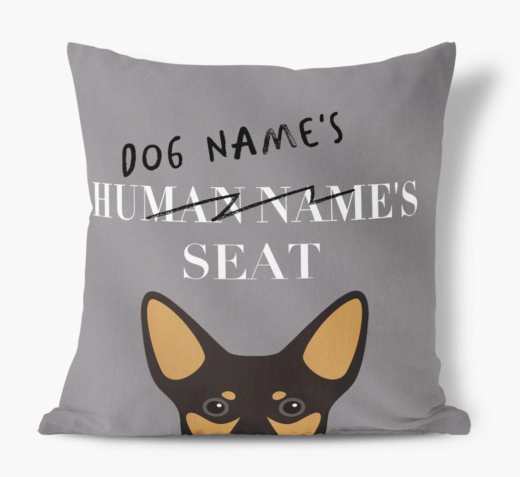 Human's Seat: Personalized {breedFullName} Canvas Pillow