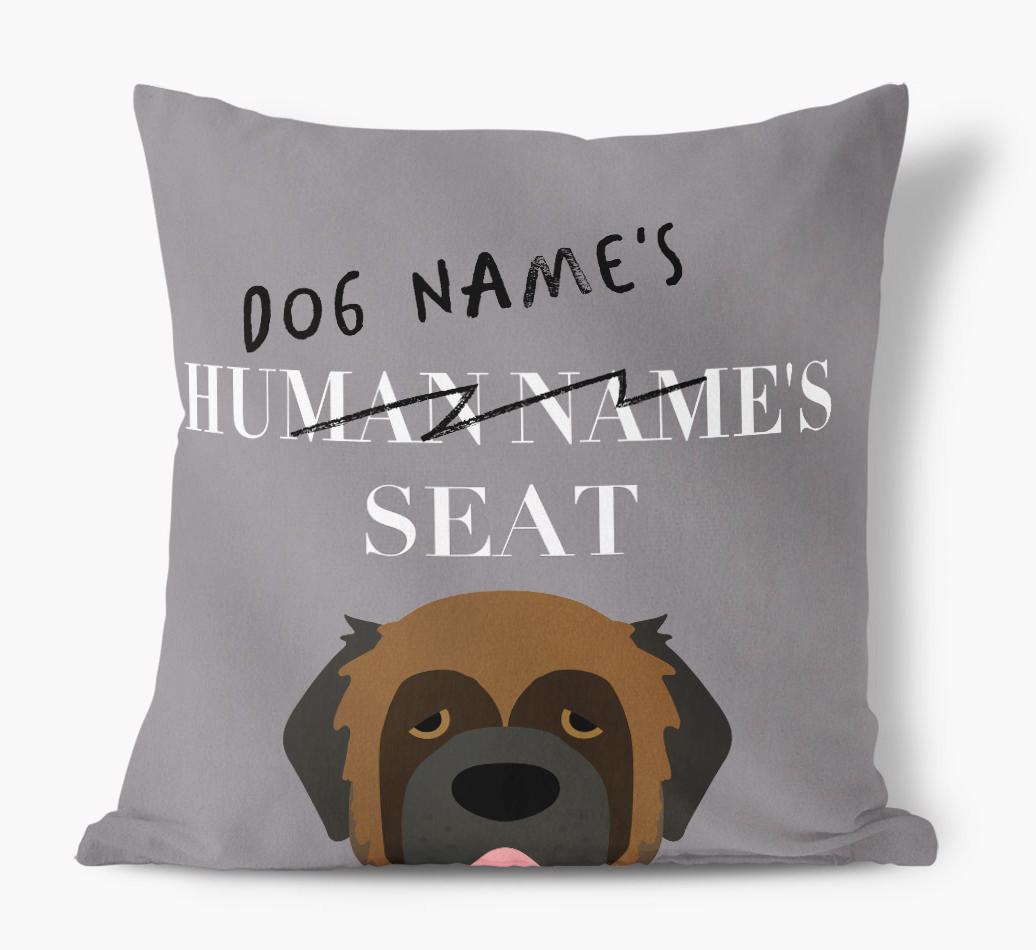 Human's Seat: Personalized {breedFullName} Canvas Pillow