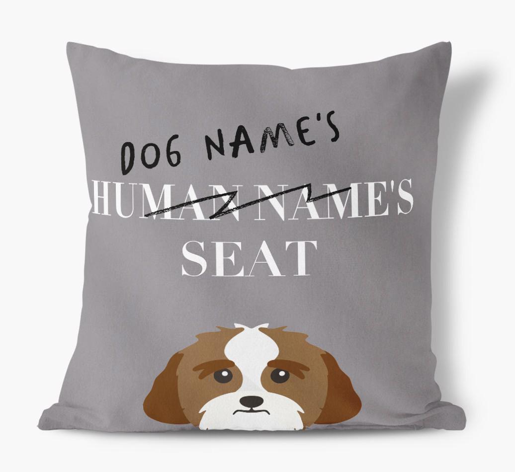 Human's Seat: Personalized {breedFullName} Canvas Pillow