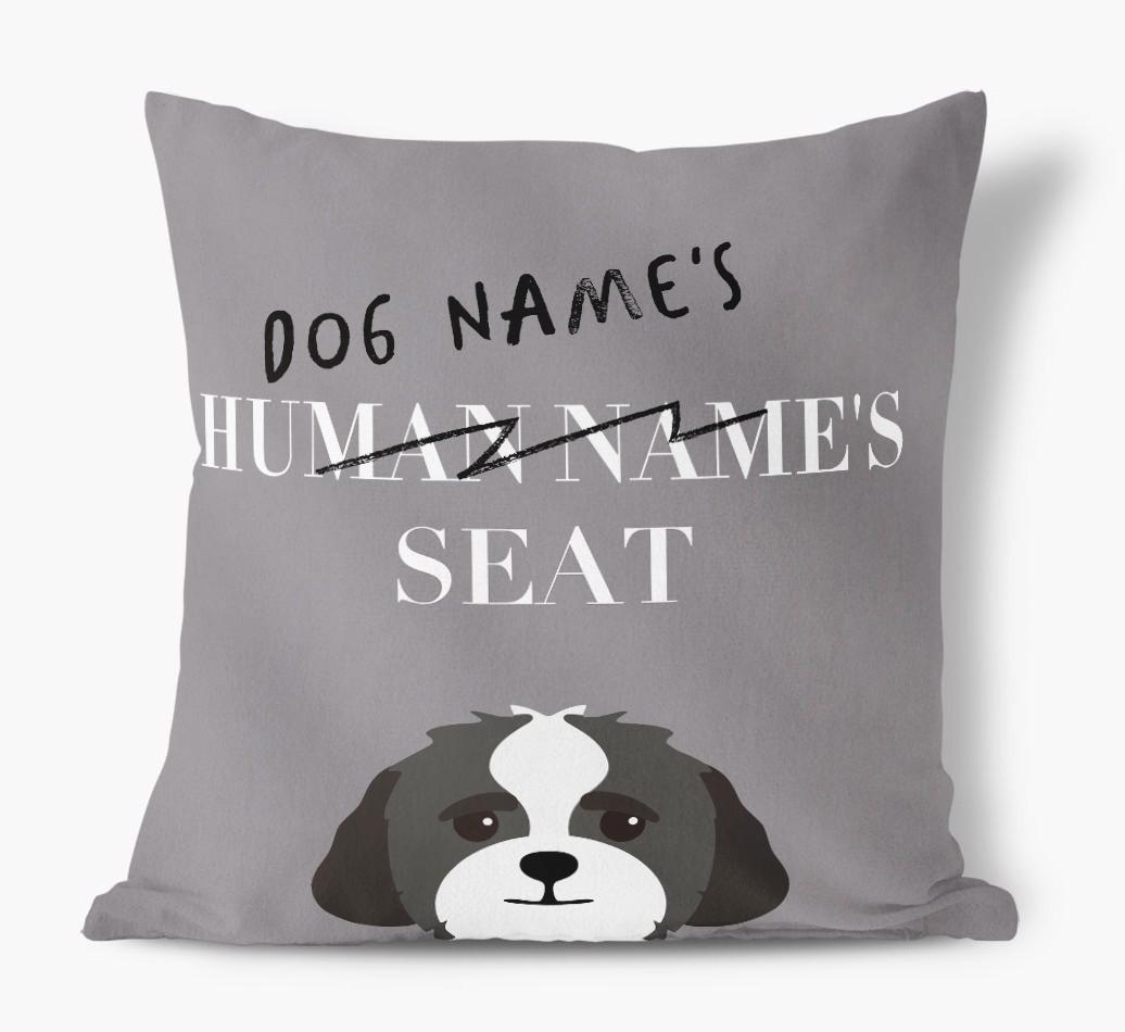 Human's Seat: Personalized {breedFullName} Canvas Pillow