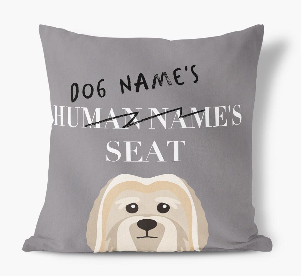 Human's Seat: Personalized {breedFullName} Canvas Pillow