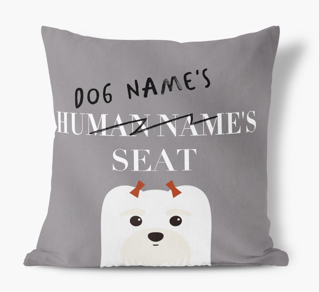 Human's Seat: Personalized {breedFullName} Canvas Pillow