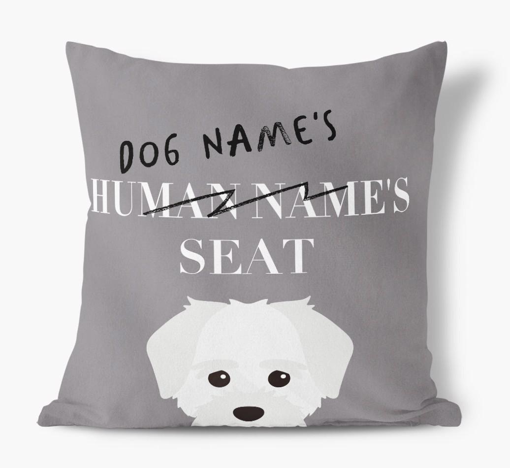 Human's Seat: Personalized {breedFullName} Canvas Pillow