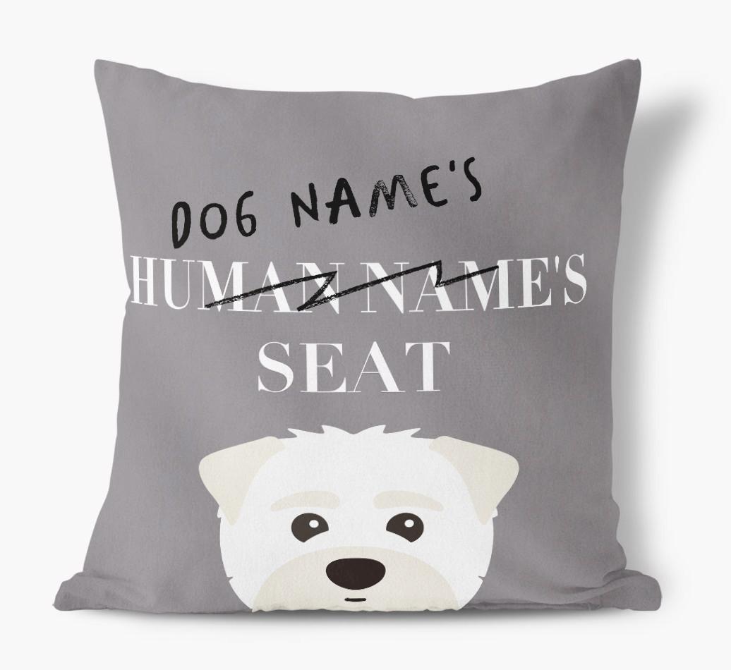 Human's Seat: Personalized {breedFullName} Canvas Pillow