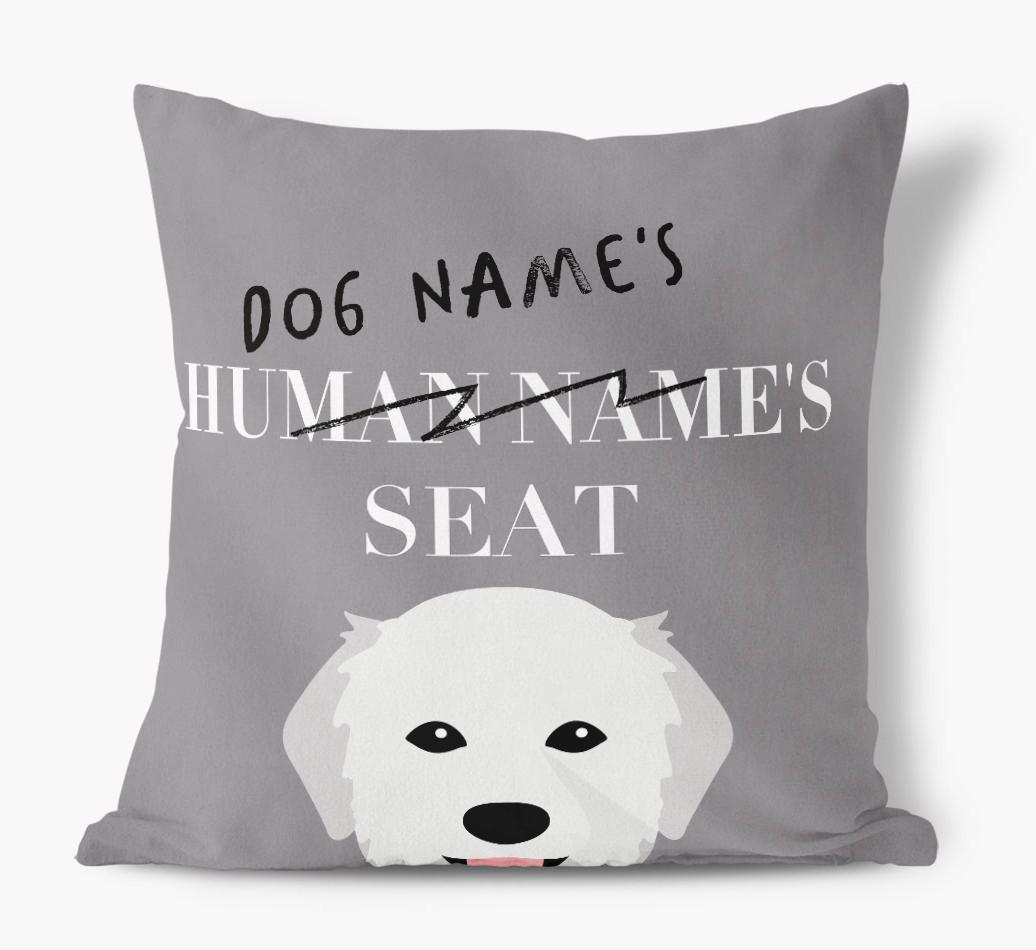 Human's Seat: Personalized {breedFullName} Canvas Pillow