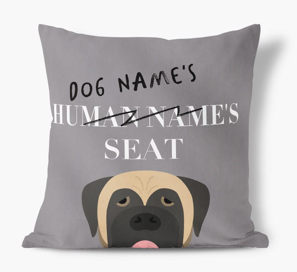 Human's Seat: Personalized {breedFullName} Canvas Pillow
