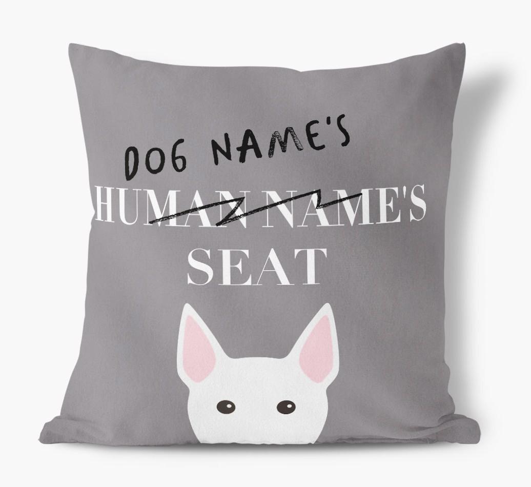 Human's Seat: Personalized {breedFullName} Canvas Pillow
