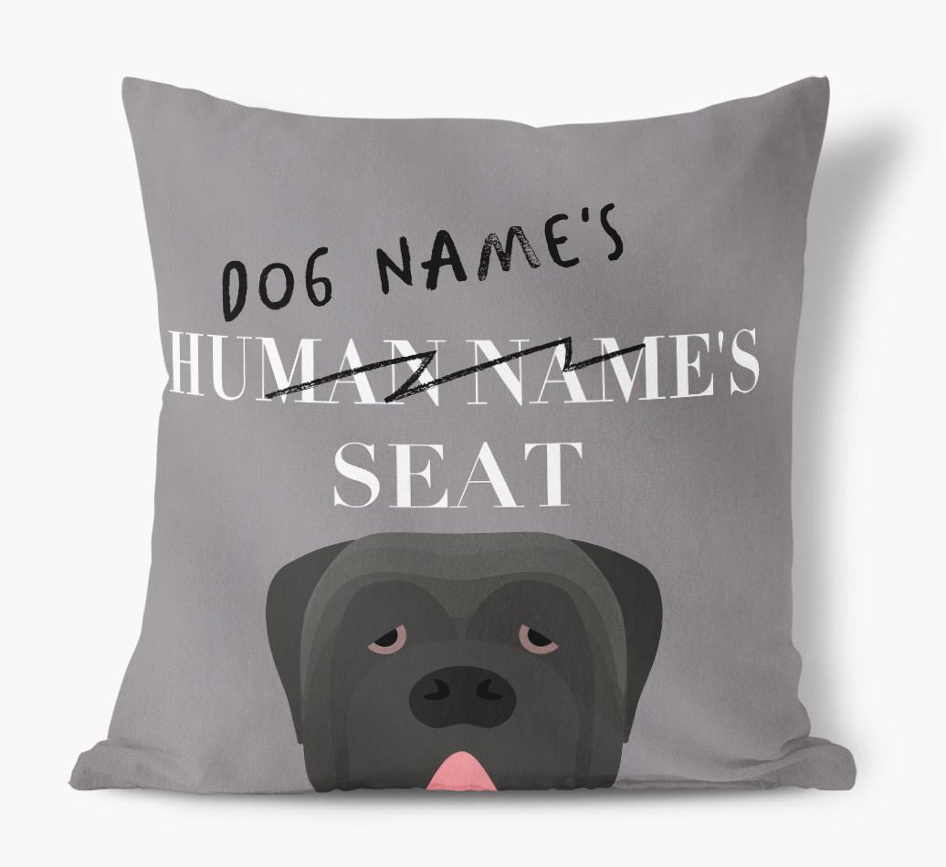 Human's Seat: Personalized {breedFullName} Canvas Pillow