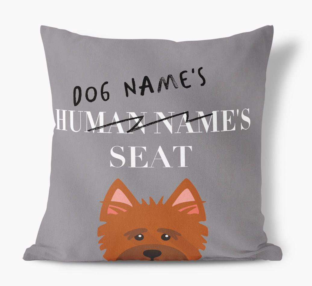 Human's Seat: Personalized {breedFullName} Canvas Pillow