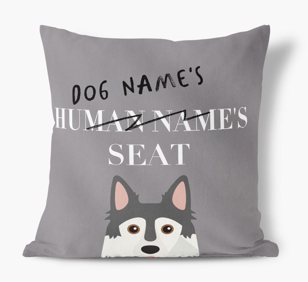 Human's Seat: Personalized {breedFullName} Canvas Pillow