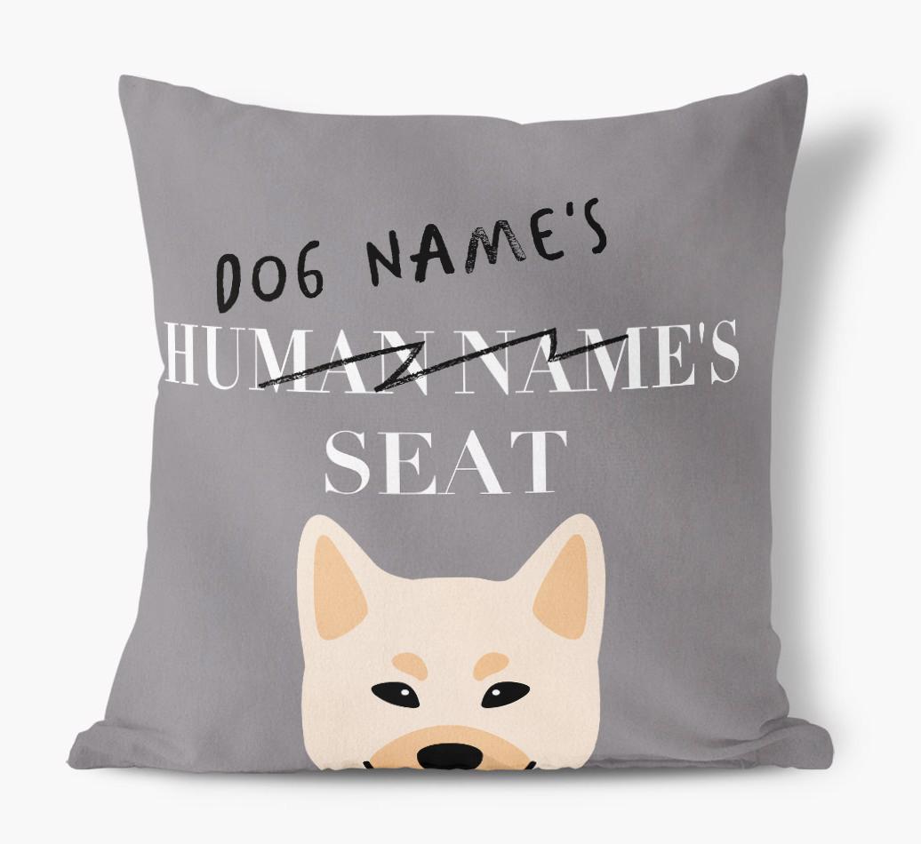 Human's Seat: Personalized {breedFullName} Canvas Pillow