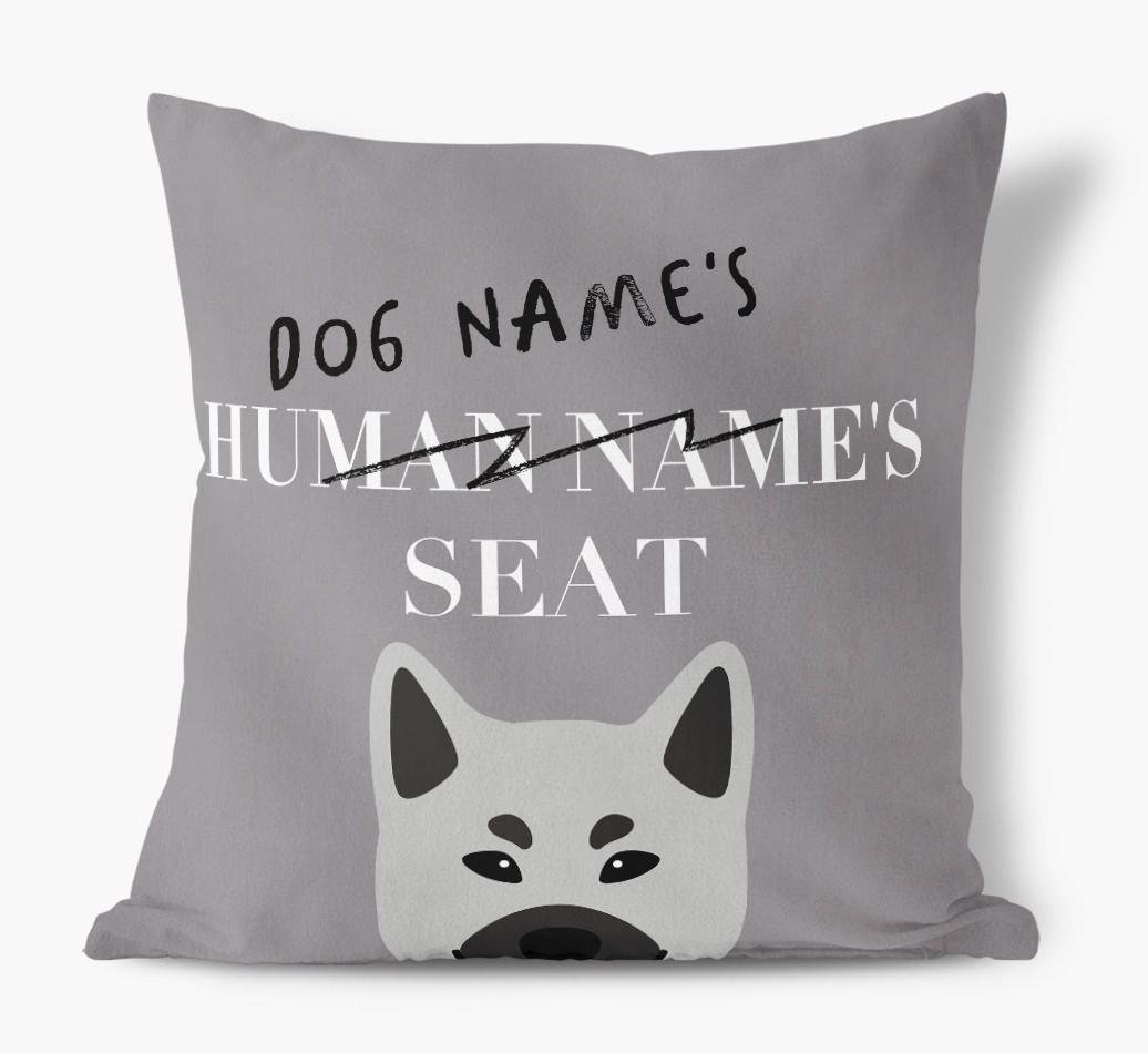 Human's Seat: Personalized {breedFullName} Canvas Pillow