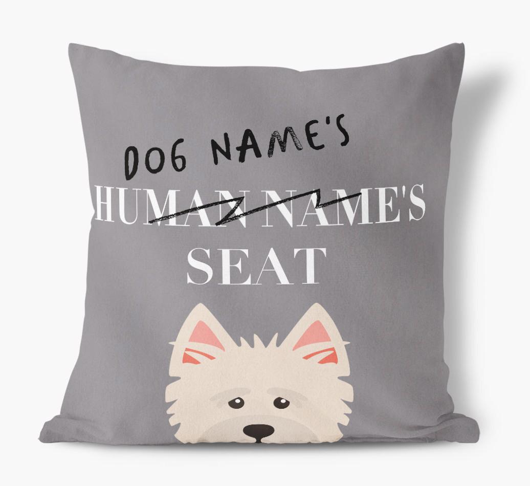 Human's Seat: Personalized {breedFullName} Canvas Pillow
