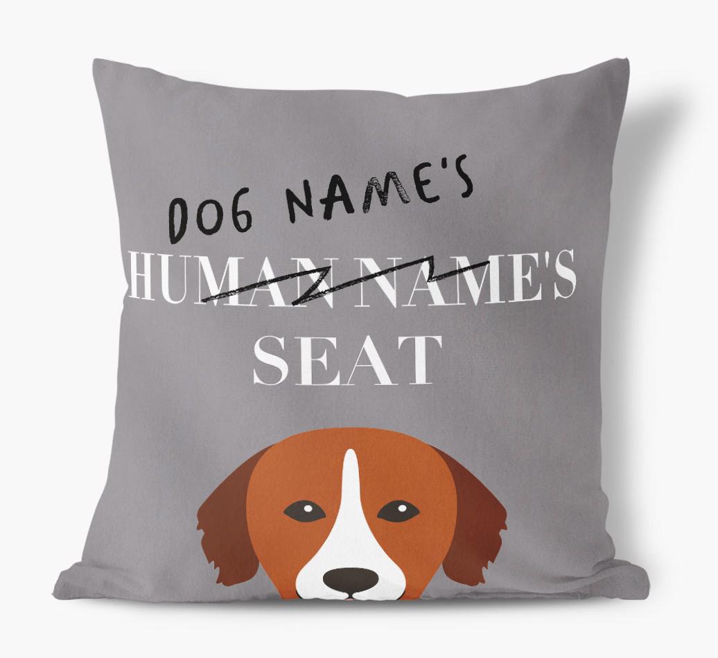Human's Seat: Personalized {breedFullName} Canvas Pillow