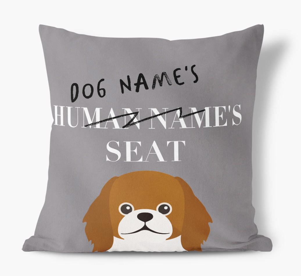 Human's Seat: Personalized {breedFullName} Canvas Pillow