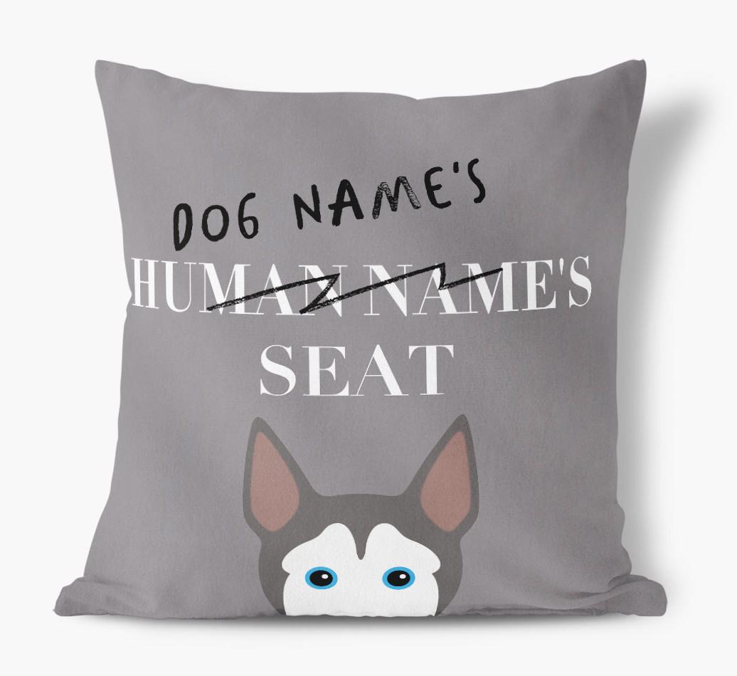 Human's Seat: Personalized {breedFullName} Canvas Pillow