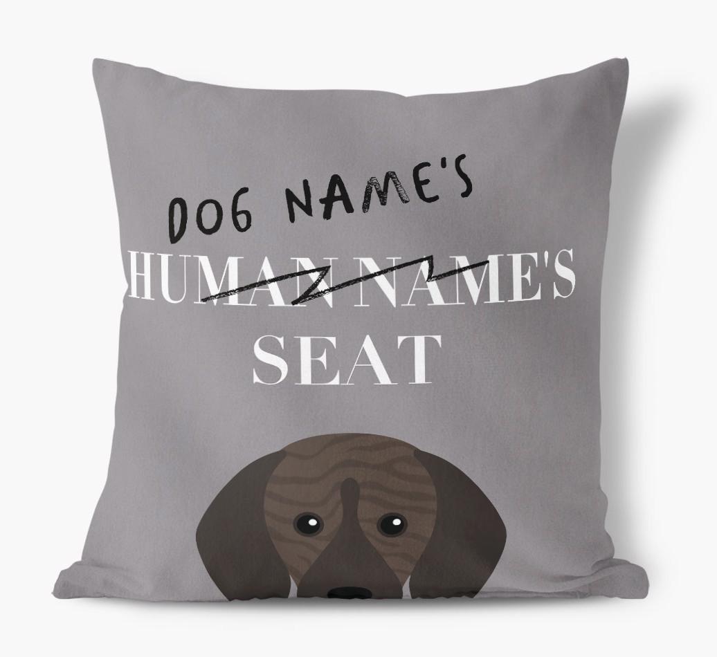 Human's Seat: Personalized {breedFullName} Canvas Pillow
