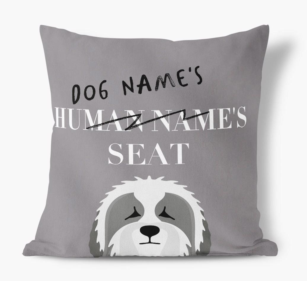 Human's Seat: Personalized {breedFullName} Canvas Pillow