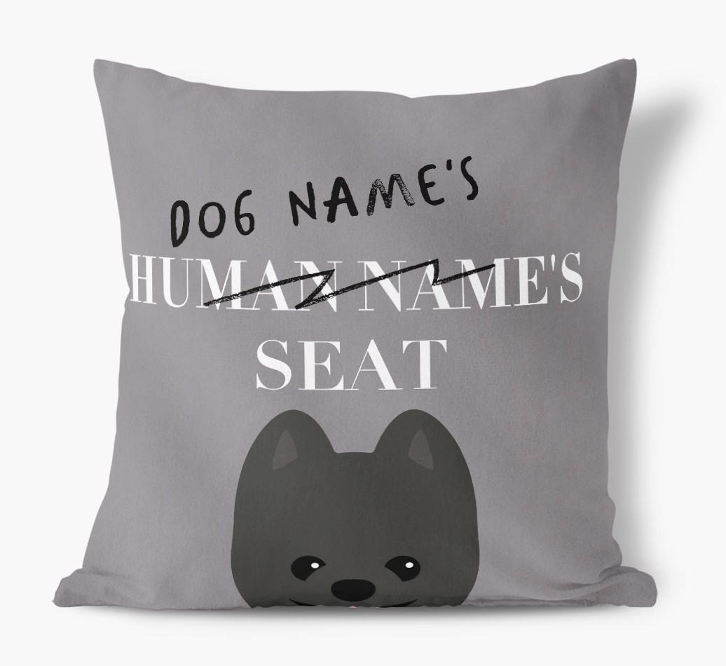Human's Seat: Personalized {breedFullName} Canvas Pillow