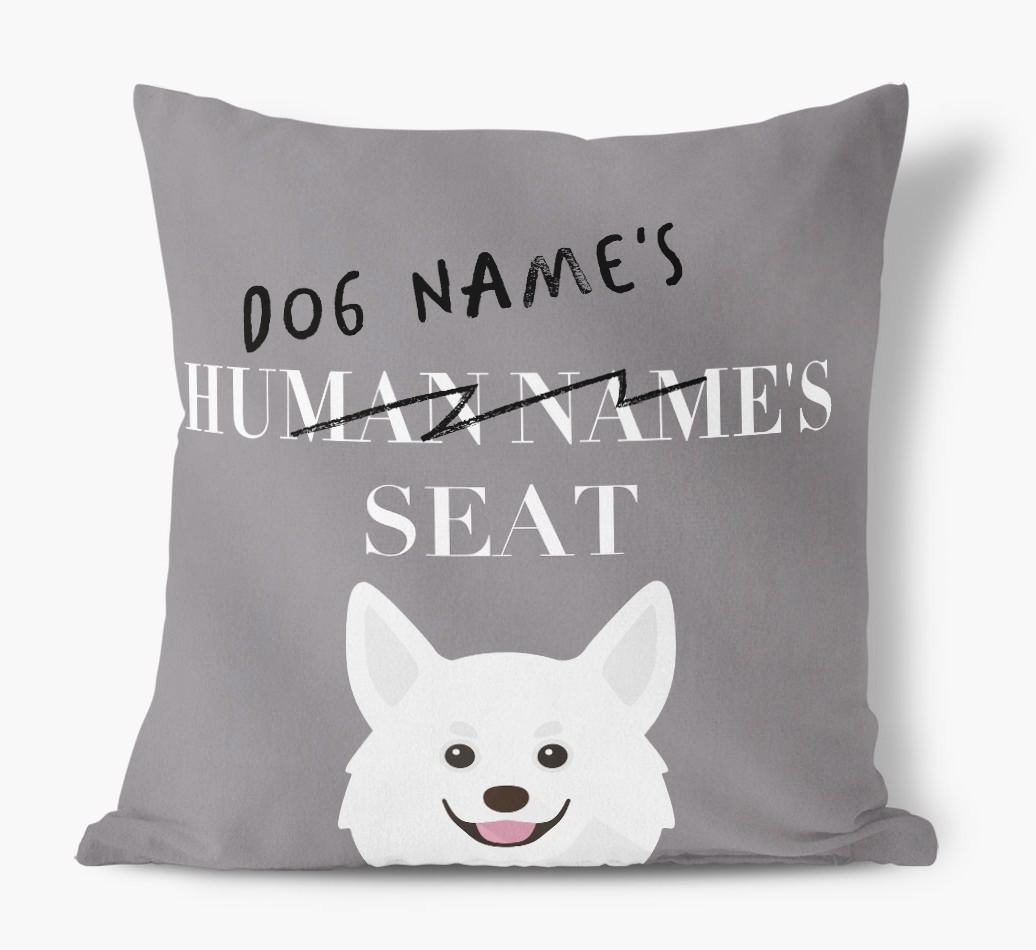 Human's Seat: Personalized {breedFullName} Canvas Pillow