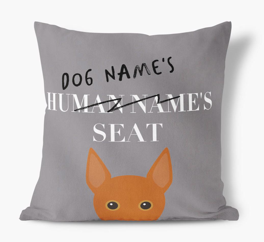 Human's Seat: Personalized {breedFullName} Canvas Pillow